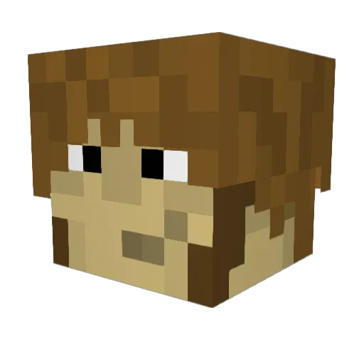 RacerTD Minecraft avatar head, 3D render