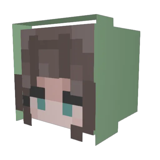 RachelD18 Minecraft avatar head, 3D render