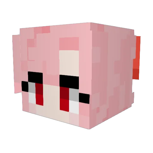 RachelMei Minecraft avatar head, 3D render
