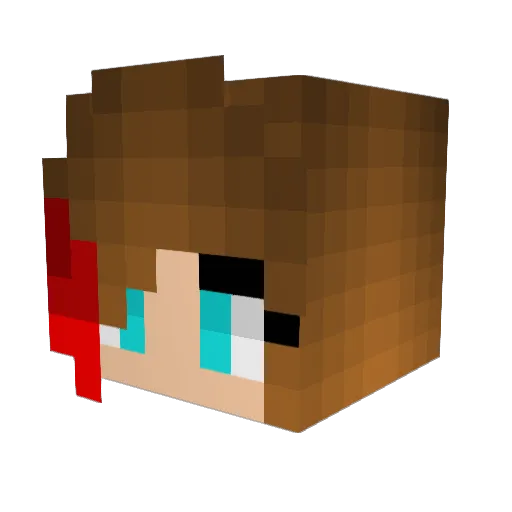 Rachelator Minecraft avatar head, 3D render