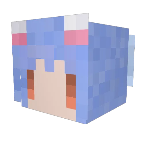 Rachelia Minecraft avatar head, 3D render