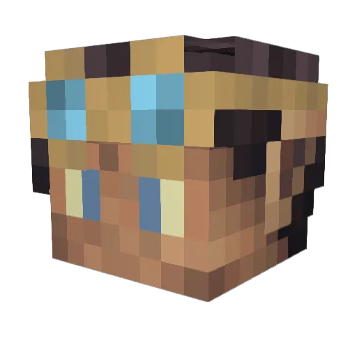 Racherona Minecraft avatar head, 3D render