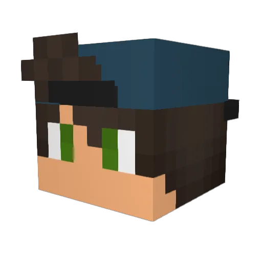 RacingRazor Minecraft avatar head, 3D render