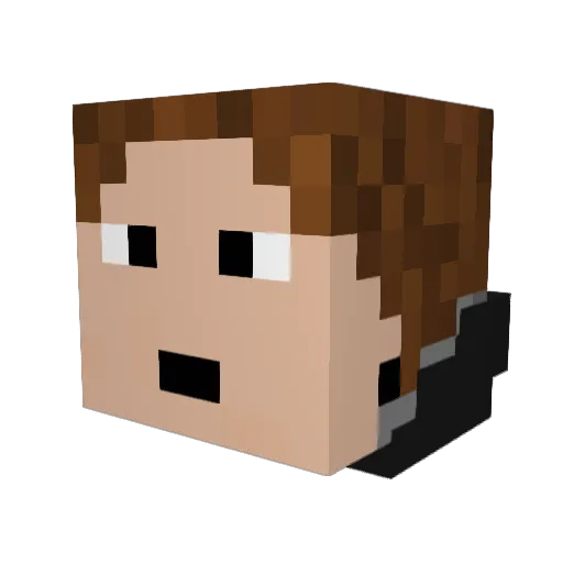 Racingjoni Minecraft avatar head, 3D render