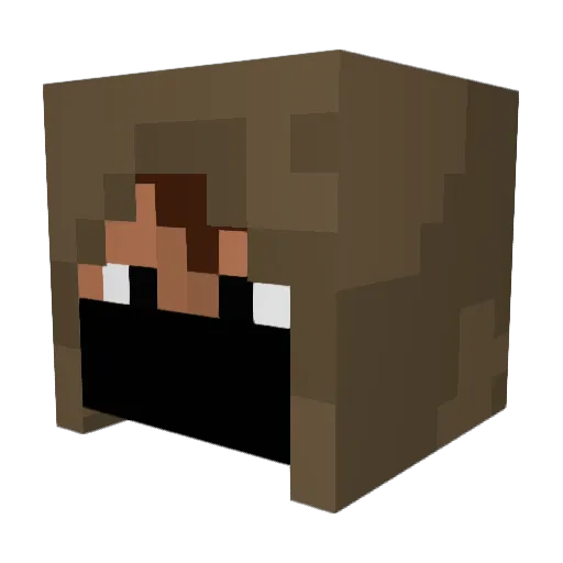 RacketRocker Minecraft avatar head, 3D render