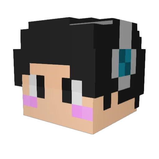 Rackey_ Minecraft avatar head, 3D render