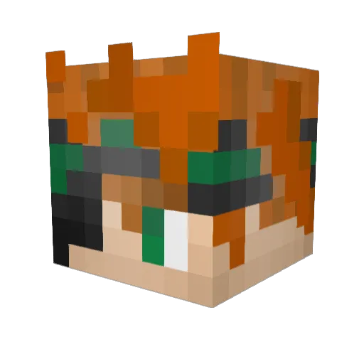 Rackval Minecraft avatar head, 3D render