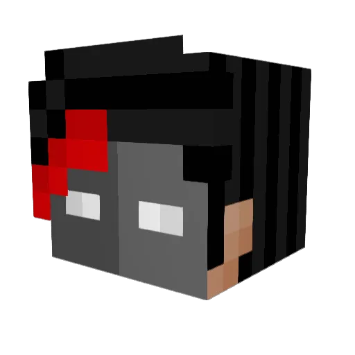 RackyUK Minecraft avatar head, 3D render