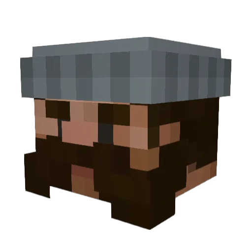 Racono Minecraft avatar head, 3D render