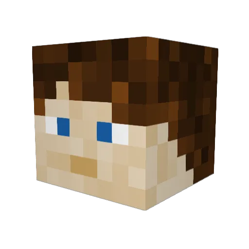 Raconov Minecraft avatar head, 3D render