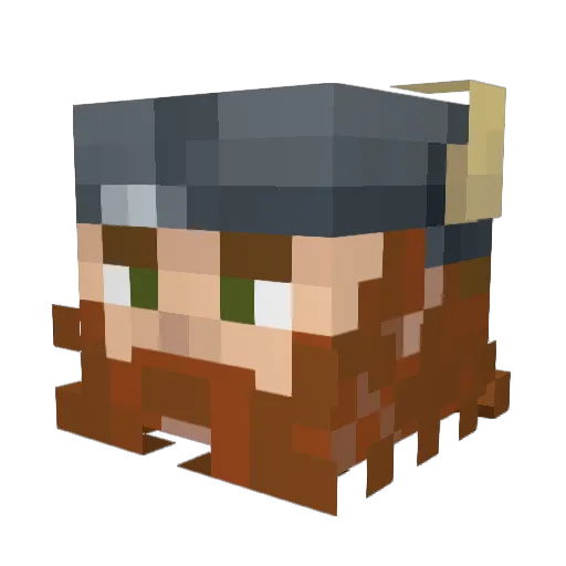 Racorac Minecraft avatar head, 3D render