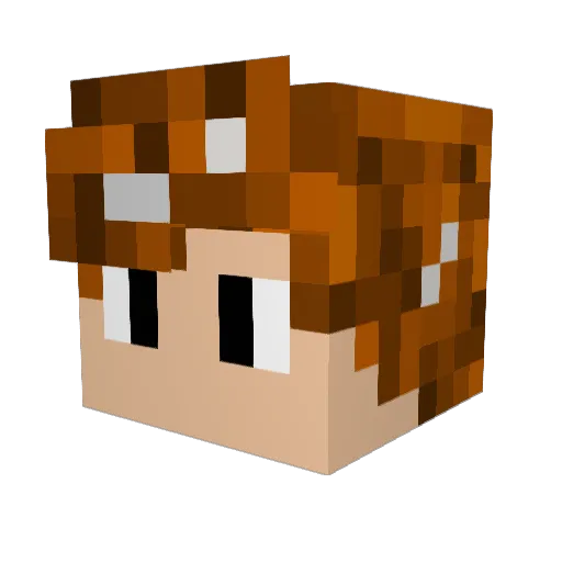 Ractend Minecraft avatar head, 3D render