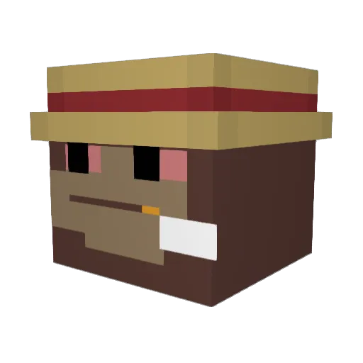 RadRB Minecraft avatar head, 3D render