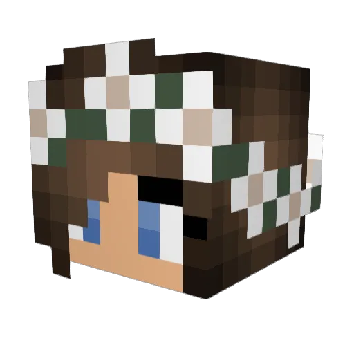RadRy Minecraft avatar head, 3D render