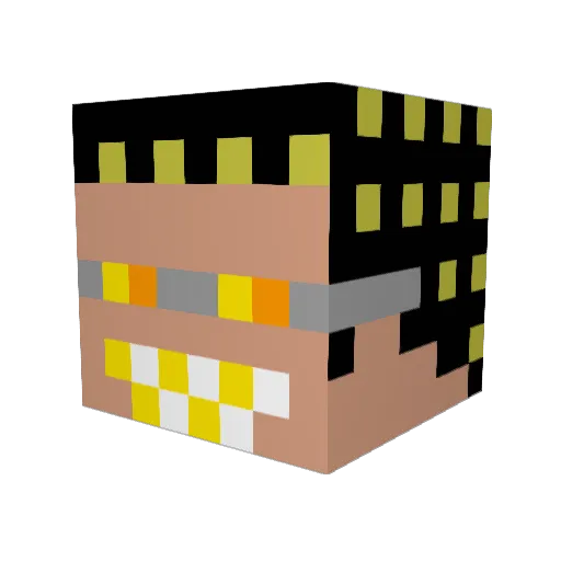 Radaeli Minecraft avatar head, 3D render