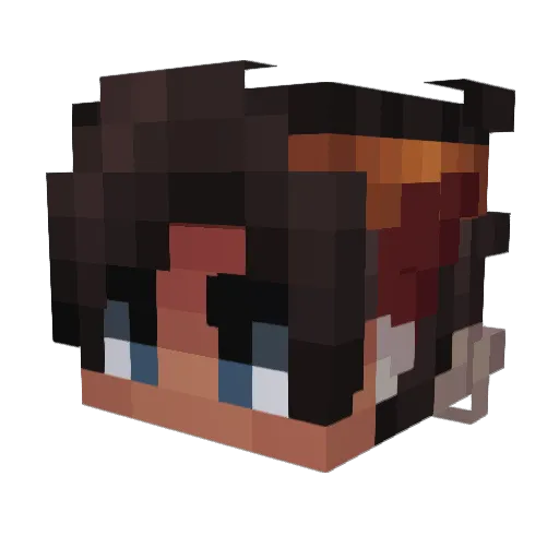 RadeRed Minecraft avatar head, 3D render