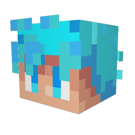 Raderas Minecraft avatar head, 3D render