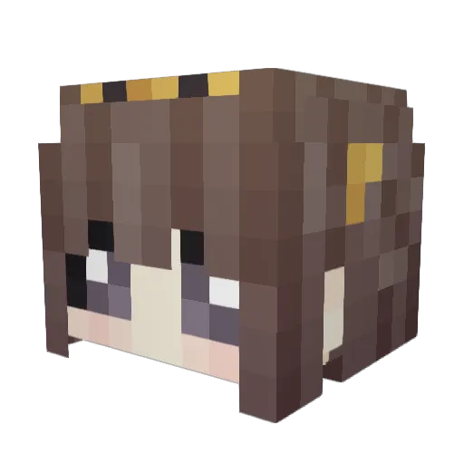 Radiata Minecraft avatar head, 3D render