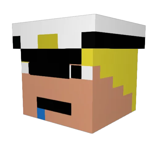 RadicalE13 Minecraft avatar head, 3D render