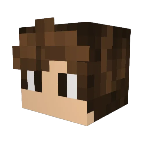 Radingue Minecraft avatar head, 3D render