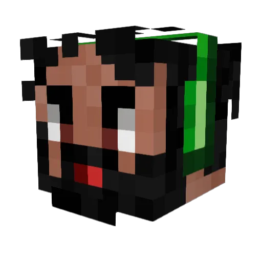 RadioCrash Minecraft avatar head, 3D render