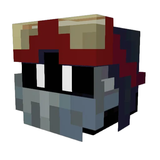 Radio_Loss Minecraft avatar head, 3D render