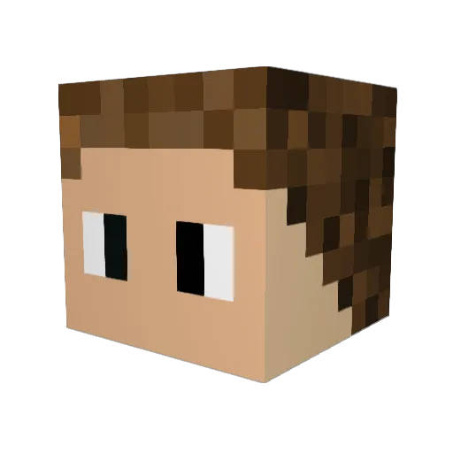 Radioactivchiken Minecraft avatar head, 3D render