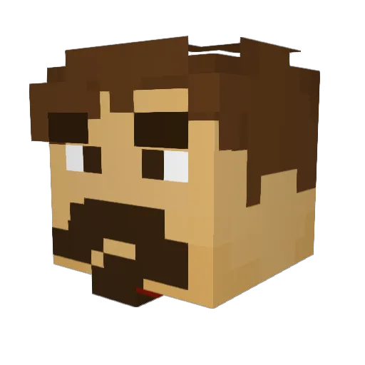 Radu Minecraft avatar head, 3D render