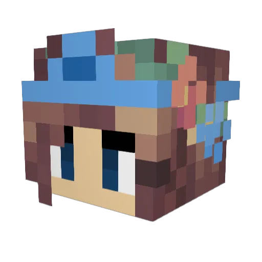 RaeBean Minecraft avatar head, 3D render