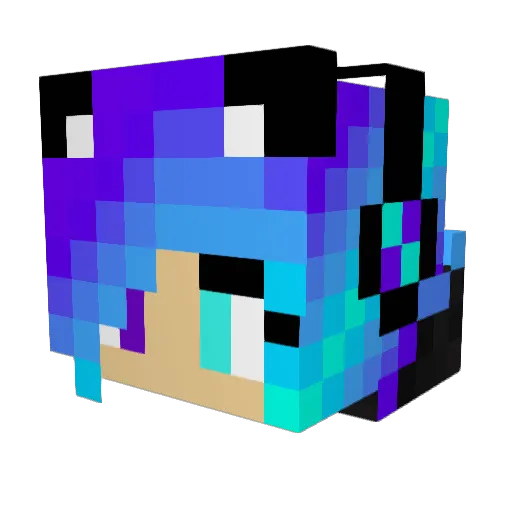RaeBow_XD Minecraft avatar head, 3D render
