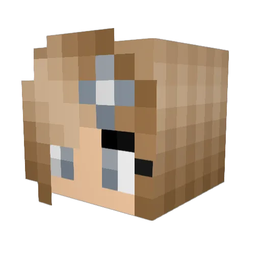 RaeLeaY Minecraft avatar head, 3D render