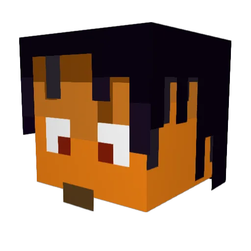 RaePatron Minecraft avatar head, 3D render