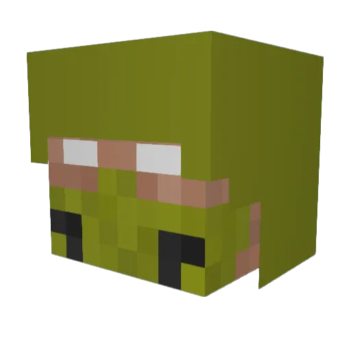 RaelKaz Minecraft avatar head, 3D render