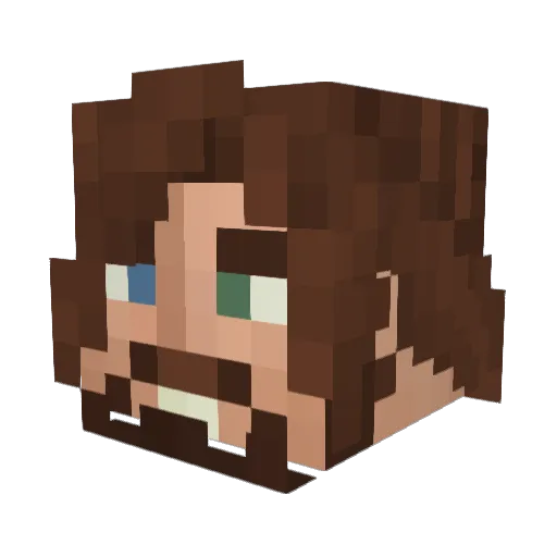 Raelyr Minecraft avatar head, 3D render