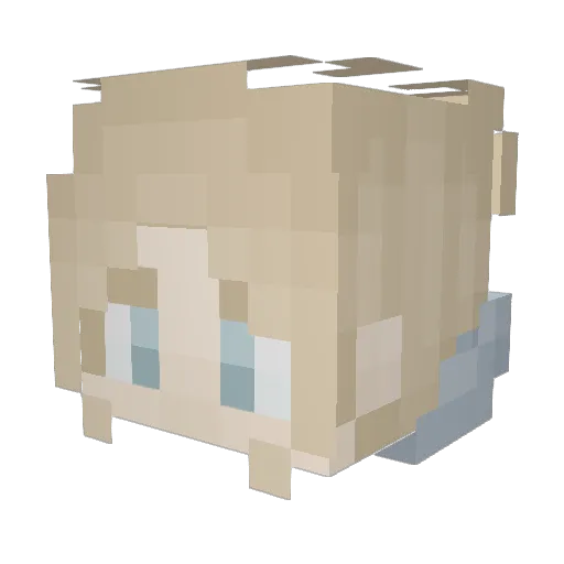 Raemien Minecraft avatar head, 3D render