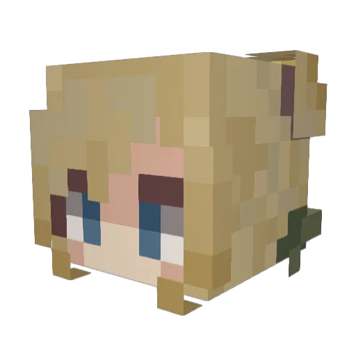 Raemizu Minecraft avatar head, 3D render