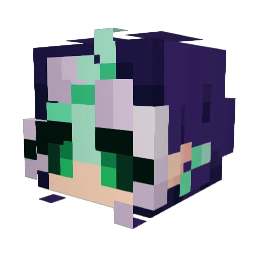 Raemora Minecraft avatar head, 3D render