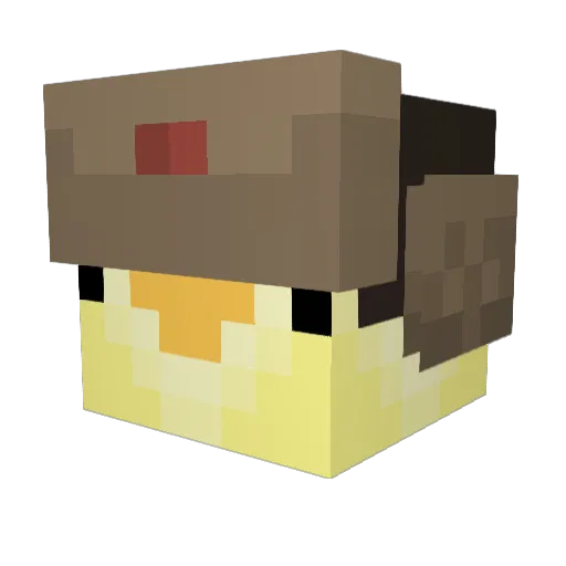 Raf0nha Minecraft avatar head, 3D render