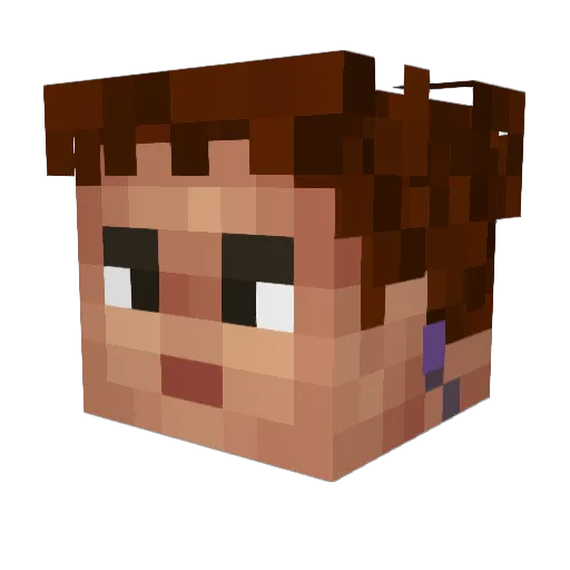 Rafacanalha Minecraft avatar head, 3D render