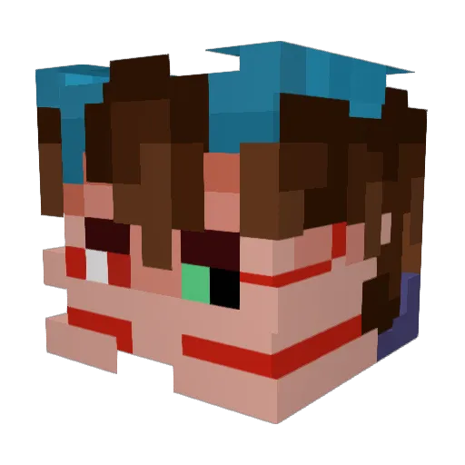 Rafaelit Minecraft avatar head, 3D render