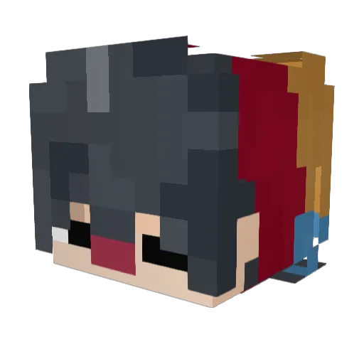 Rafalq3 Minecraft avatar head, 3D render
