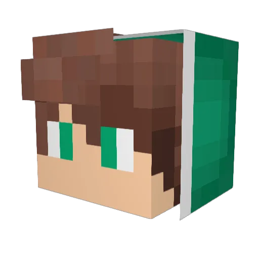 Rafaoo Minecraft avatar head, 3D render