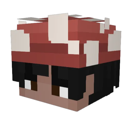 Rafeedmefood Minecraft avatar head, 3D render