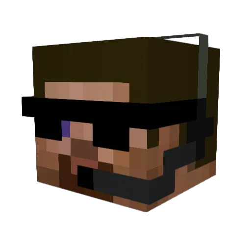 Raferos Minecraft avatar head, 3D render