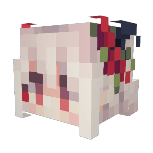 RaffiBedWars Minecraft avatar head, 3D render