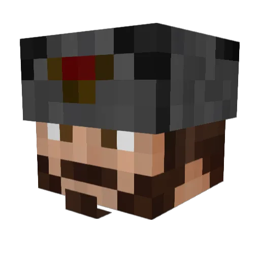 Raffl Minecraft avatar head, 3D render