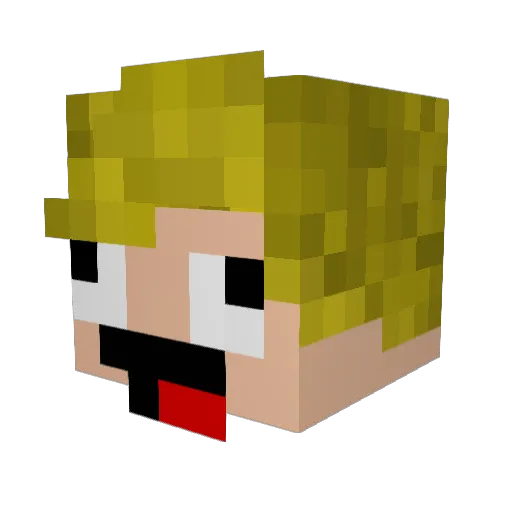 RafiPlaysMC Minecraft avatar head, 3D render