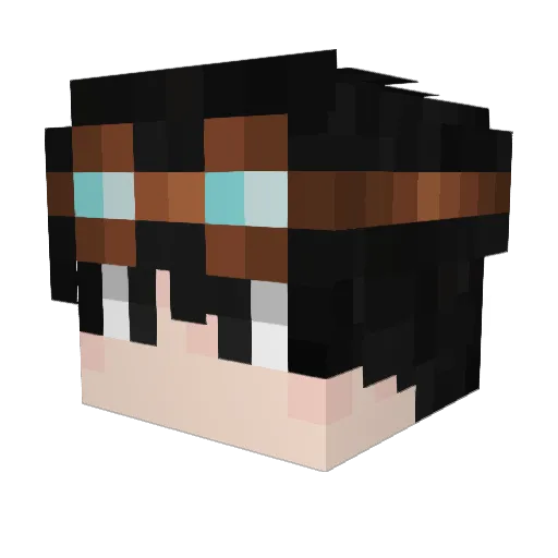 Rafiiels Minecraft avatar head, 3D render