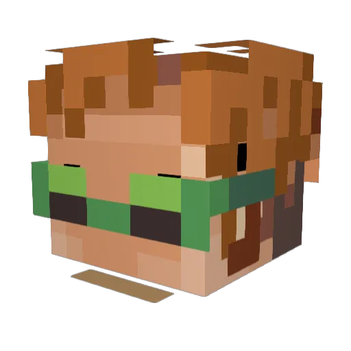 Rafikien Minecraft avatar head, 3D render