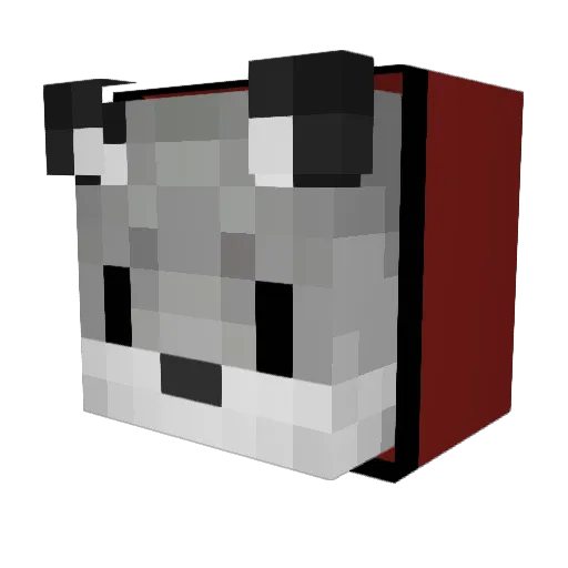 Rafilein Minecraft avatar head, 3D render